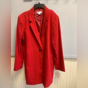 Liz Claiborne RED 3/4 length coat NWT size XL